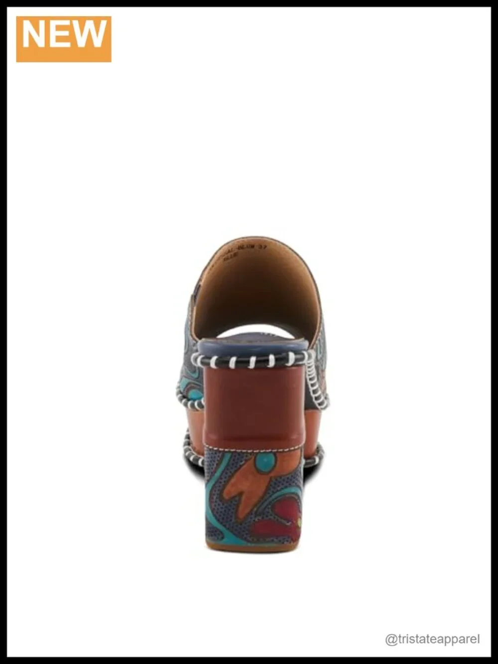 Hand-Painted Leather Platform Slingback Sandals Embroidered Casual